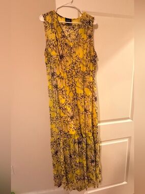ECI Yellow Floral Print Maxi Dress